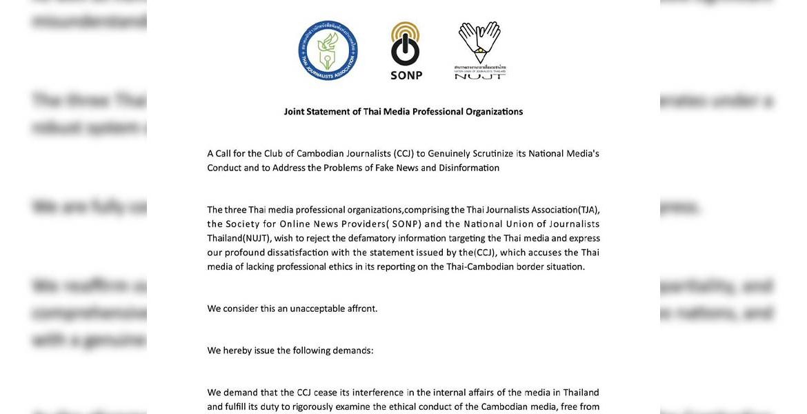 Thai Media Organizations Denounce Cambodia’s Fake News and Disinformation